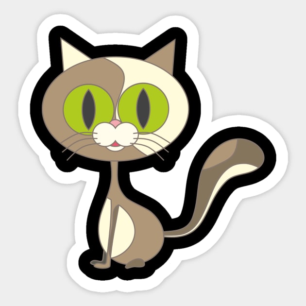 Cute Cat Kawaii Cartoon Adorable Fun Cat Lover Gift Sticker by twizzler3b